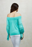 KARISSA OFF SHOULDER TOP (SEAFOAM)-VT1719