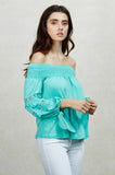 KARISSA OFF SHOULDER TOP (SEAFOAM)-VT1719