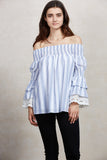 ENISSA OFF SHOULDER TOP (BLUE)-VT1803