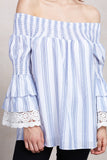 ENISSA OFF SHOULDER TOP (BLUE)-VT1803