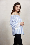 ENISSA OFF SHOULDER TOP (BLUE)-VT1803