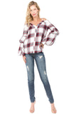 BUBBLY PLAID TOP (RED MULTI)-VT1856