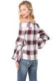 BUBBLY PLAID TOP (RED MULTI)-VT1856