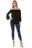 DAISY OFF SHOULDER TOP (BLACK)- VT1884