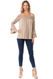 DAISY OFF SHOULDER TOP (MOCHA)- VT1884