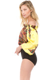 TESS LONG SLEEVE BODYSUIT (Yellow)- VT2159