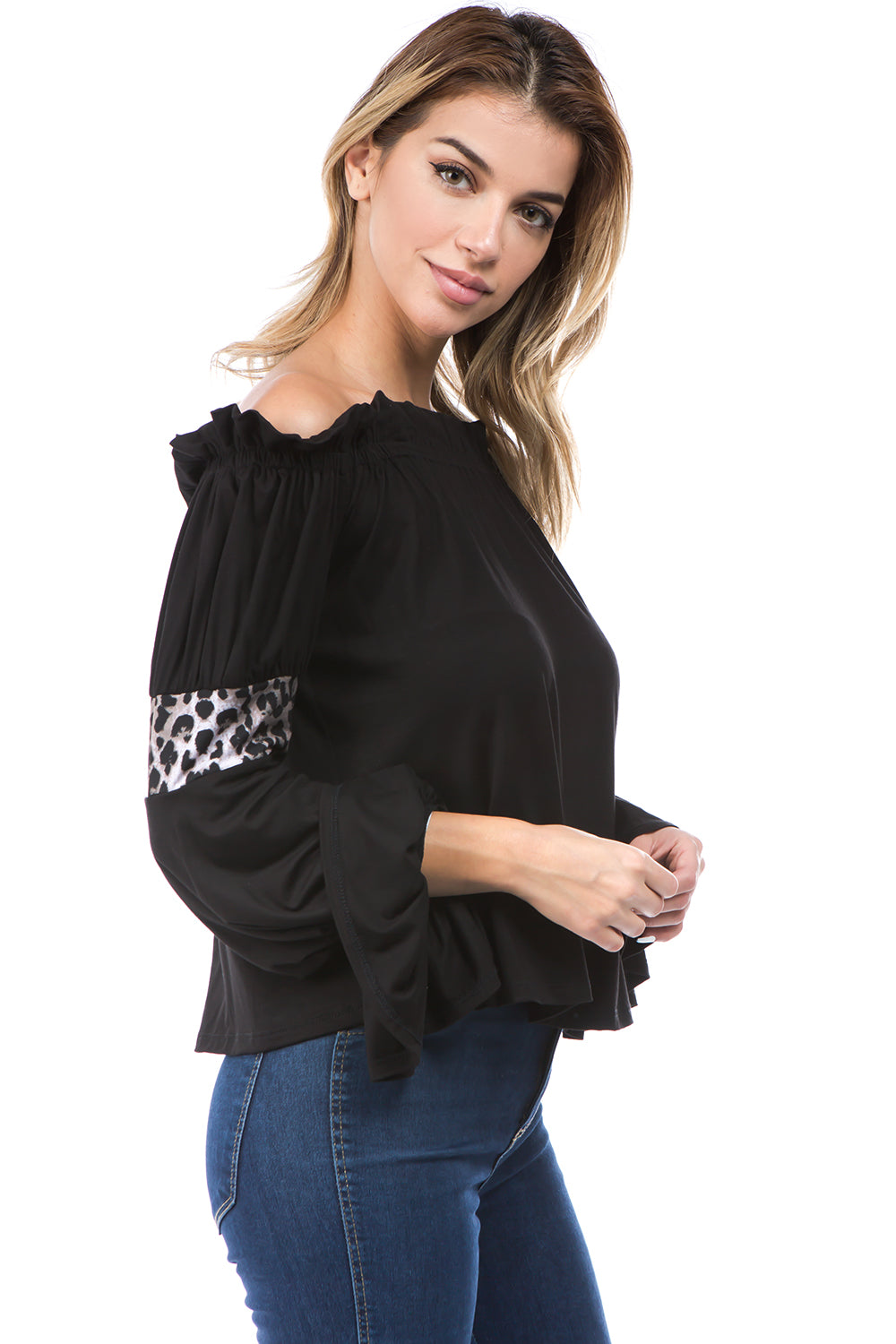 ASTRID OFF SHOULDER TOP (BLACK)- VT2166A
