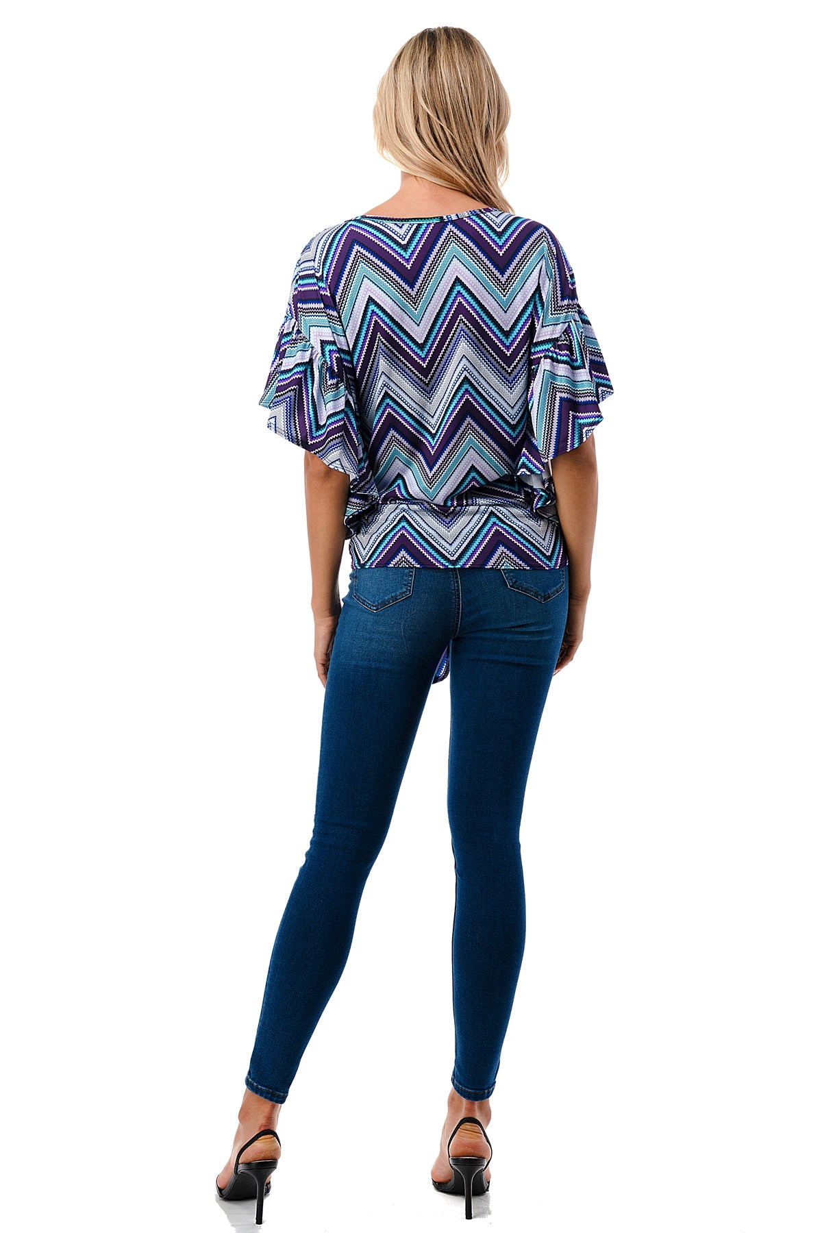 AYLA TOP (BLUE CHEVRON)- VT2208