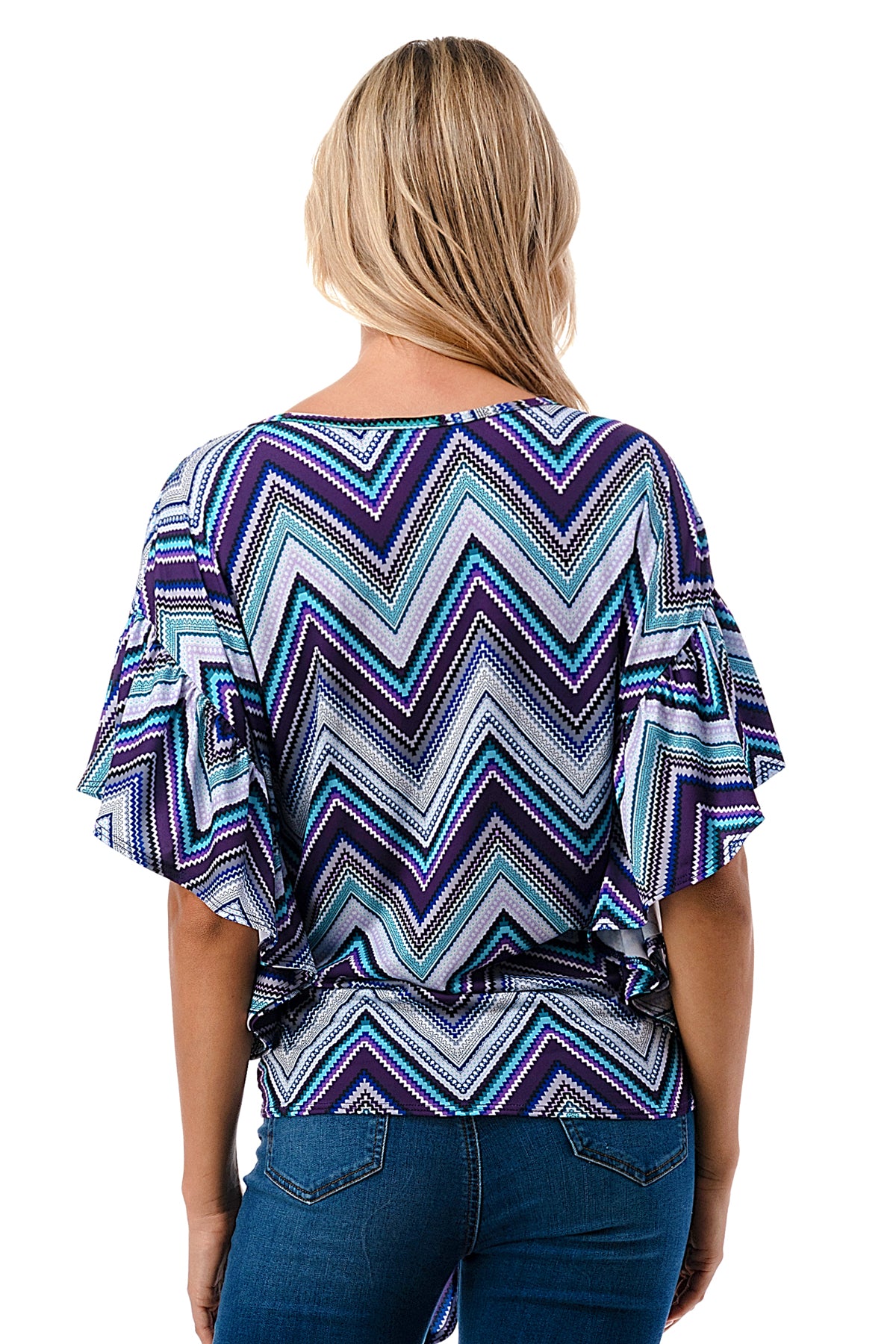 AYLA TOP (BLUE CHEVRON)- VT2208