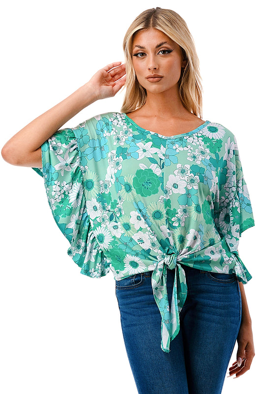 AYLA TOP (GREEN FLORAL)- VT2208