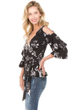 ELOIDE WRAP TOP (Black)- VT2228