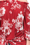 ELOIDE OFF SHOULDER TOP (Red)- VT2229
