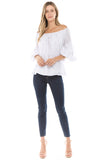 ESTRELLA BUBBLE SLEEVE TOP (White)- VT2267