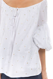 ESTRELLA BUBBLE SLEEVE TOP (White)- VT2267