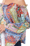 MONICA BELL SLEEVE TOP (PINK MULTI)- VT2274