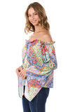 MONICA BELL SLEEVE TOP (PINK MULTI)- VT2274