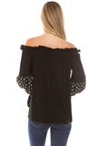 CLARA BUBBLE SLEEVE TOP (BLACK)- VT2292