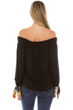 KAIA OFF SHOULDER TOP (BLACK)- VT2297