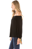KAIA OFF SHOULDER TOP (BLACK)- VT2297