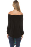 ZELDA OFF SHOULDER TOP (BLACK)- VT2301