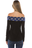 ZELDA FR RIBBON TIE TOP (Black)- VT2302