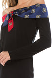 ZELDA FR RIBBON TIE TOP (Black)- VT2302