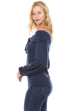 LOLA FRONT TIE TOP (NAVY)-VT2327S