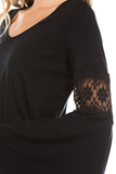 CHIARA BELL SLEEVE TOP (BLACK)- VT2395