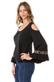 CONSTANCE OPEN SHOULDR TOP (BLACK)- VT2399T