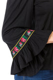 CONSTANCE OPEN SHOULDR TOP (BLACK)- VT2399T
