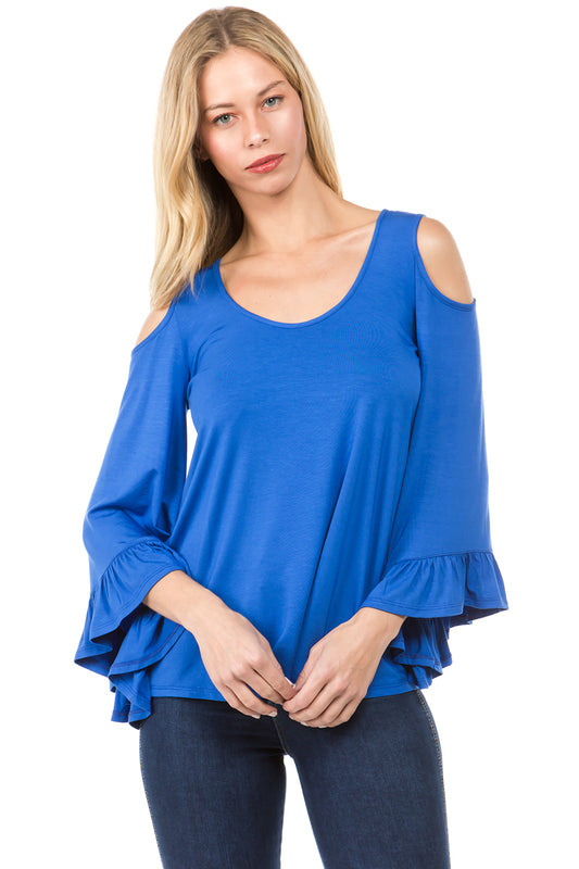 CONSTANCE OPEN SHOULDR TOP (ROYAL BLUE)- VT2399