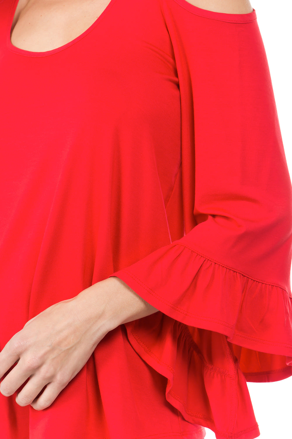 CONSTANCE OPEN SHOULDR TOP (RED)- VT2399