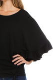 BEYONCE FRONT TIE TOP (BLACK)- VT2407