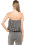 BEYONCE TUBE TOP (HEATHER GREY)- VT2408