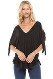 BEYONCE OPEN SHOULDER TOP (BLACK)-VT2409