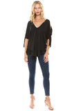 BEYONCE OPEN SHOULDER TOP (BLACK)-VT2409