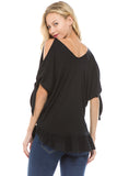 BEYONCE OPEN SHOULDER TOP (BLACK)-VT2409