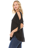 BEYONCE OPEN SHOULDER TOP (BLACK)-VT2409