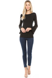 CALLIOPER LONG SLEEVE TOP (BLACK)-VT2432