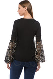 KINSEY BELL SLEEVE TOP(BLACK)- VT2439G