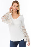 KINSEY BELL SLEEVE TOP(IVORY)- VT2439G