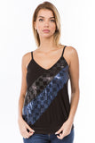 LINNETTE SEQUINS TOP (BLACK/NAVY)-VT2455SP