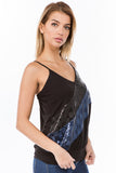 LINNETTE SEQUINS TOP (BLACK/NAVY)-VT2455SP