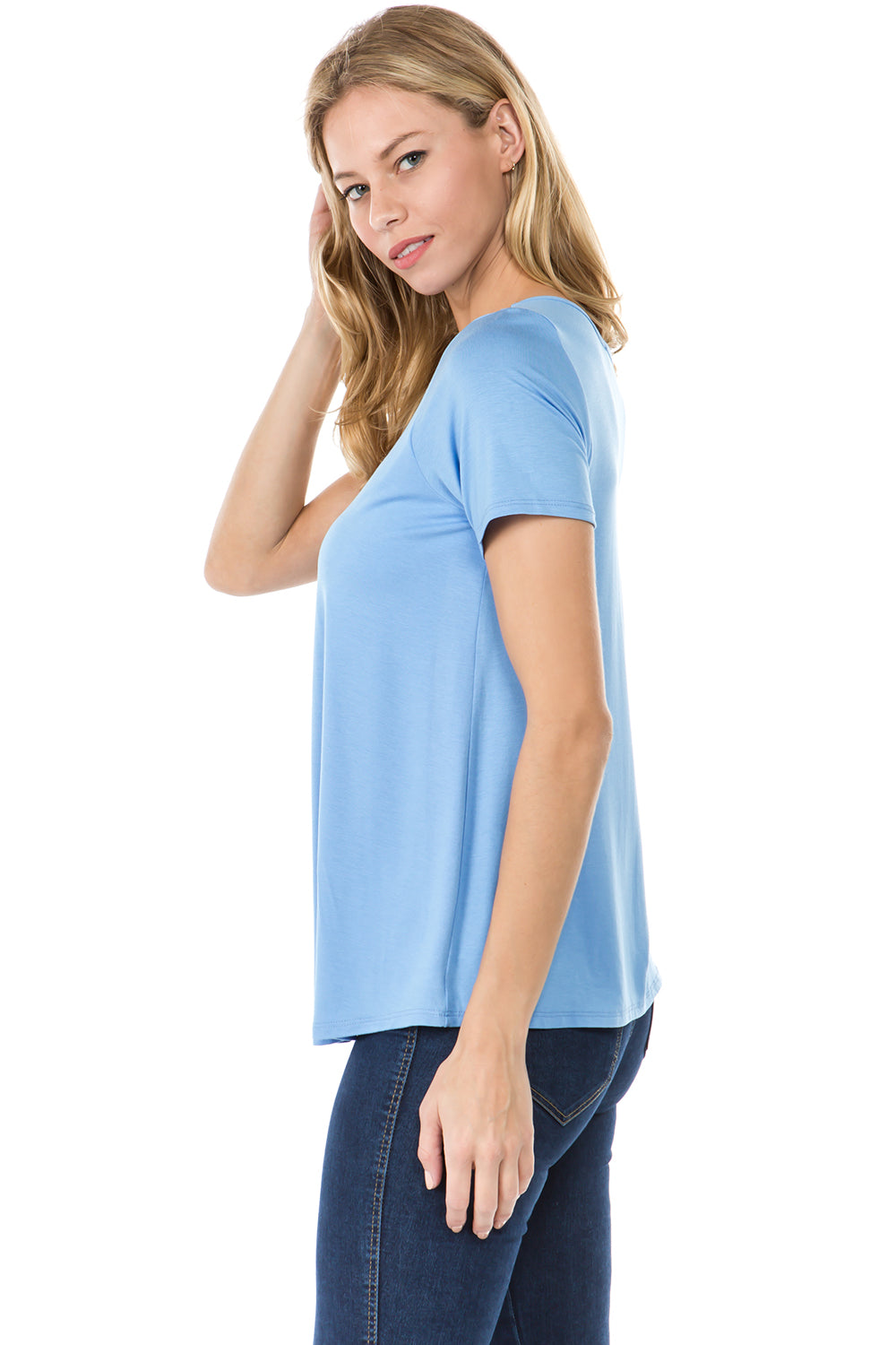 OTTILIE CROSS FRONT TOP (LT. BLUE)- VT2469