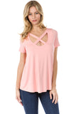 OTTILIE CROSS FRONT TOP (CORAL)- VT2469