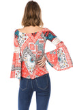 WENDY OFF SHOULDER TOP (MULTI)- VT2495