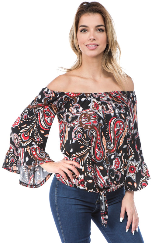 HARRIET OFF SHOULDER TOP (ROCCO)- VT2509