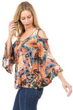 ANAIS OPEN SHOULDER TOP (MULTI)- VT2516