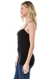 ELENA FRONT TIE CAMI (BLACK)- VT2520