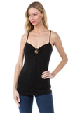 ELENA FRONT TIE CAMI (BLACK)- VT2520